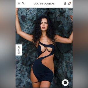 God Save Queens Black Cut-Out Mini Dress